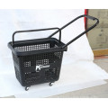 High quality Rolling Plastic Shopping Basket with wheels